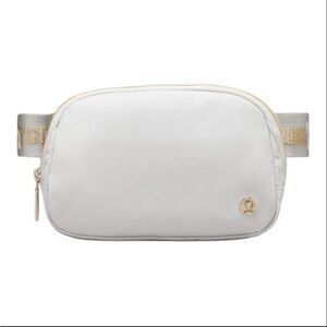 Lululemon Athletica White and Gold Crossbody Bag with Adjustable Strap